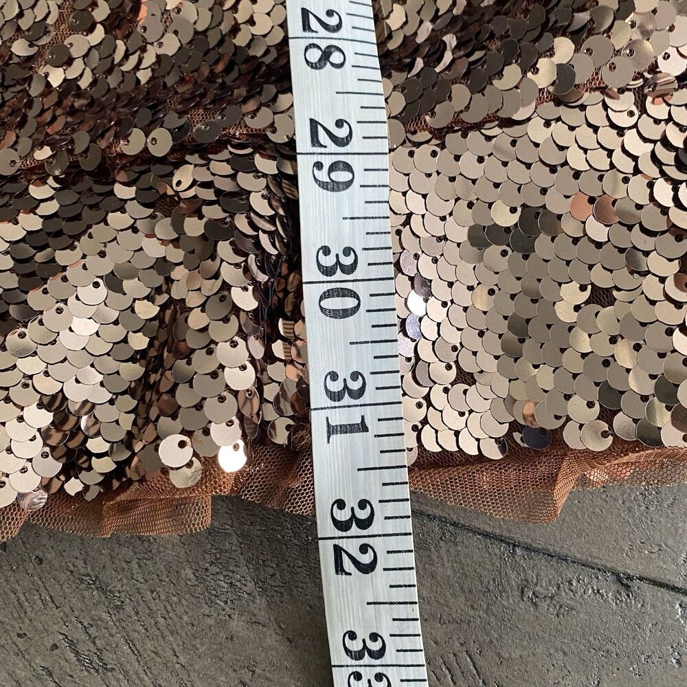 NWT Free‎ People Siren Sequin Dress Tribeca Gold Flirty Mini Boho Chic Size 4 - Picture 16 of 16